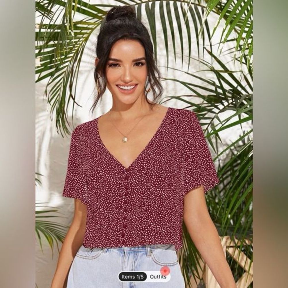 Bundle 2/$10: Shein Pink Polka dot top